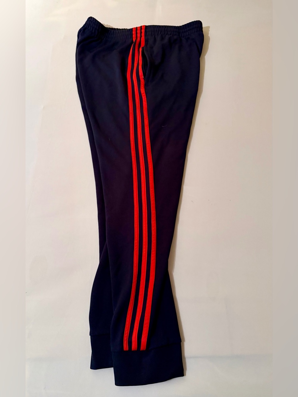 Vintage Adidas Joggers Sweatpants Mens L Navy Blue Red Stripes Retro 90s Stripes View 2